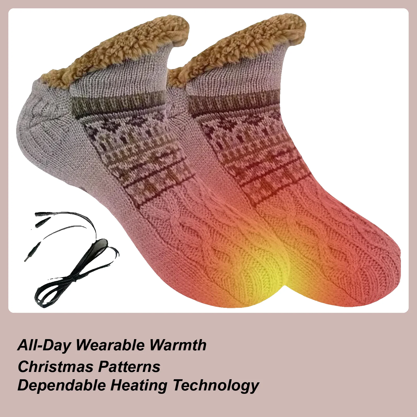 

Heated Socks Warm Christmas Foot Costume Fast Heating Foot Warmer For Cold Mornings Evening Relaxation Home Office Apartment