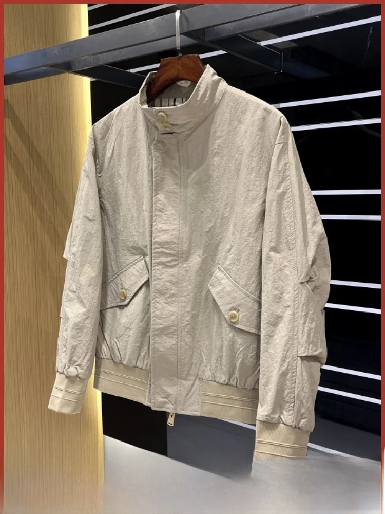 

Стандартная подставка! Мужская осенне-зимняя куртка G9 Harrington на подкладке с воротником-стойкой, модная верхняя одежда свободного покроя на молнии...