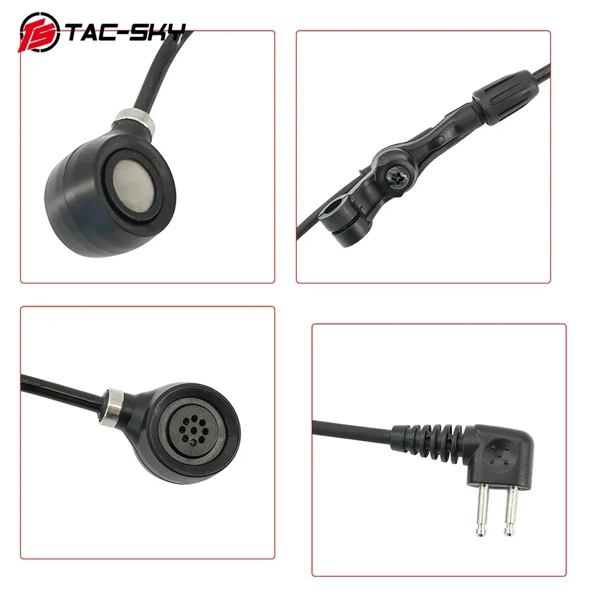 TS TAC-SKY Tactical Headset 2-Pin Microphone COMTAC Microphone Compatible with Peltor Comtac Ii III XPI V Shooting Headset