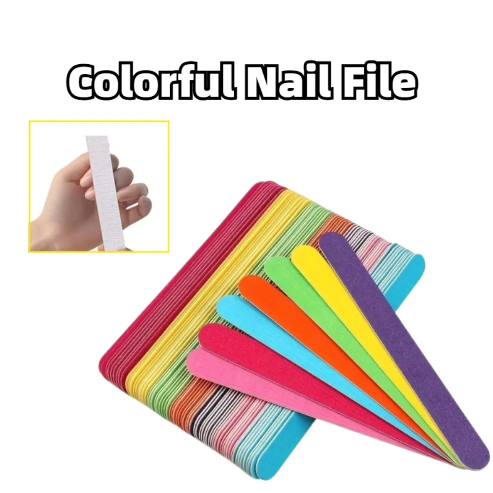 Wooden Nail File Colorful Sandpaper Buffer Block Pedicure Manicure Polishing Tools Professional Nail Tools Files Accessories