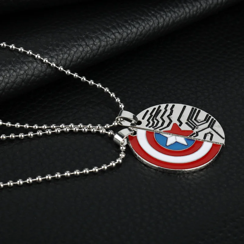 Marvel Couple Necklace Cartoon Anime Captain America Shield Pendant Fashion Trend Creative Couple Jewelry Valentine\'s Day Gift