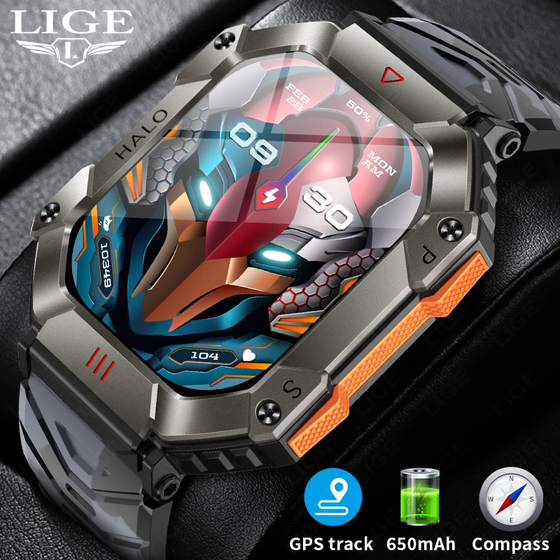 

FOXBOX Smart Watch GPS Track Compass Pressure Altitude Military Waterproof Clearance Sale Bluetooth Call AI Voice Men's Watch