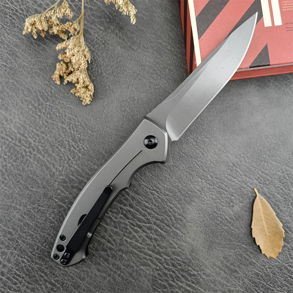 ZT 0450 Flipper Assisted Folding Pocket Knife 440C Satin Blade, Carbon Fiber Handles Outdoor Tactical Knives Hunting EDC Tool