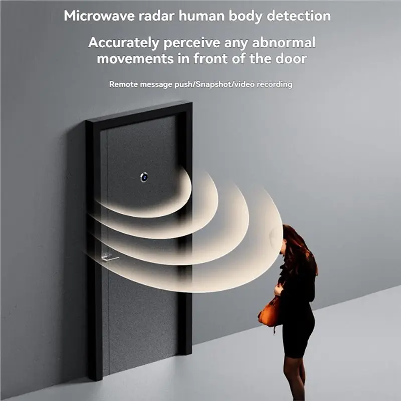 Kamera Pintu Tuya Wifi 2MP dengan Lubang Intip dan Deteksi Gerak PIR, Dilengkapi Layar 4.3 Inci