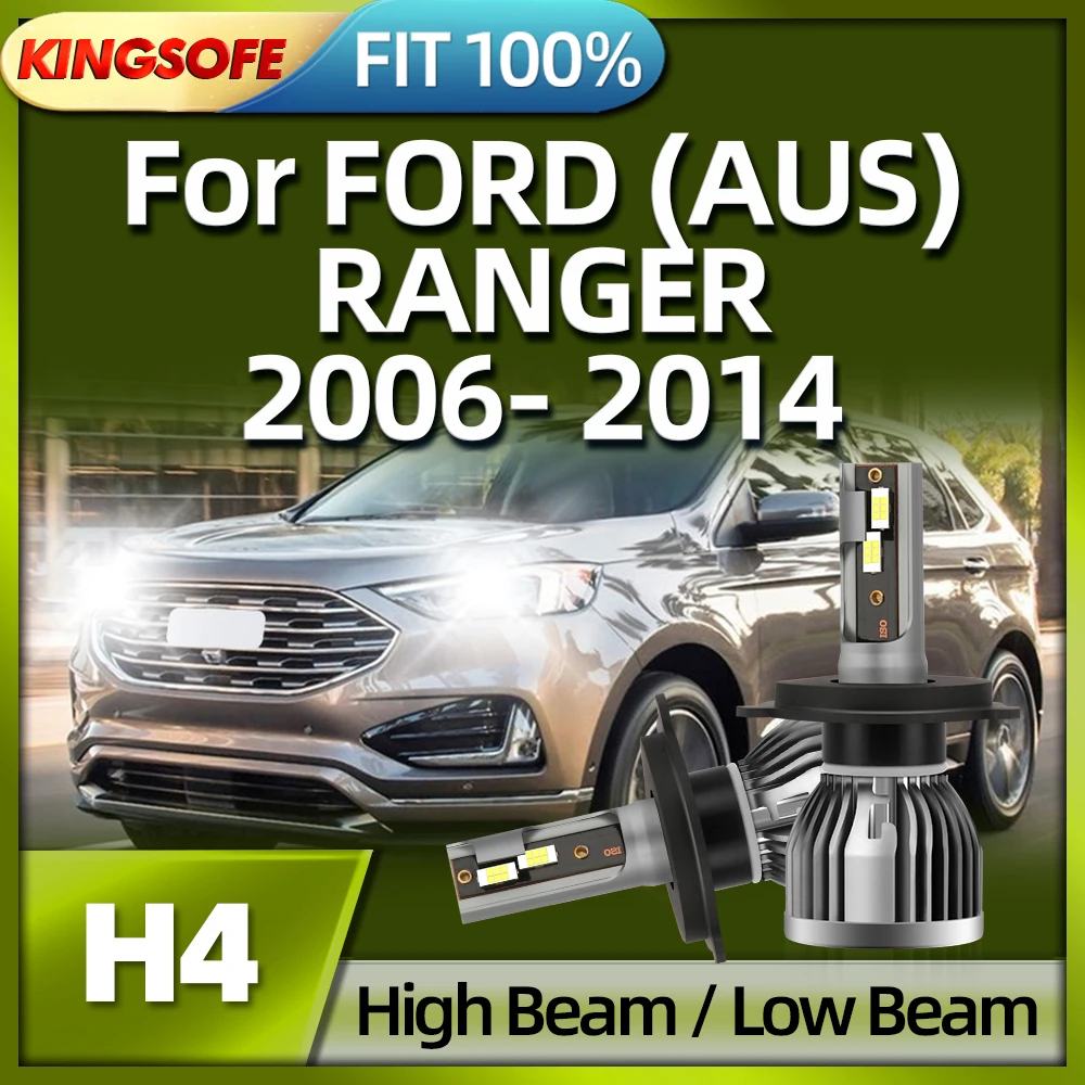 KINGSOFE Auto LED H4 Headlight Car Headlamp Bulb 6000k For FORD (AUS) RANGER 2006 2007 2008 2009 2010 2011 2012 2013 2014