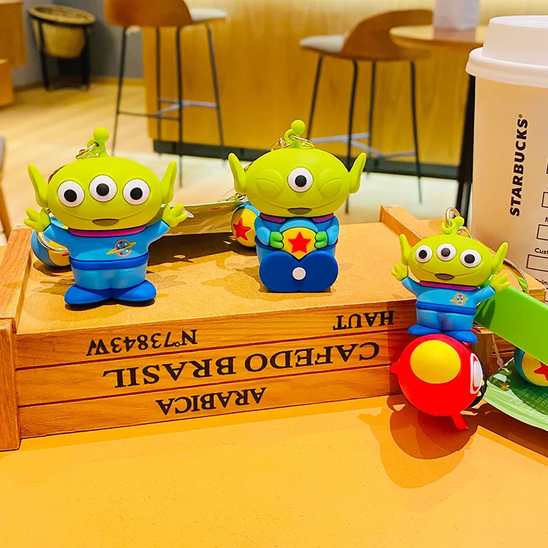 Three-eyed Man Cute Action Figures Keychain Girls Delicacy Schoolbag Pendant Cartoon Ornament Accessories Car Key Chain Decor