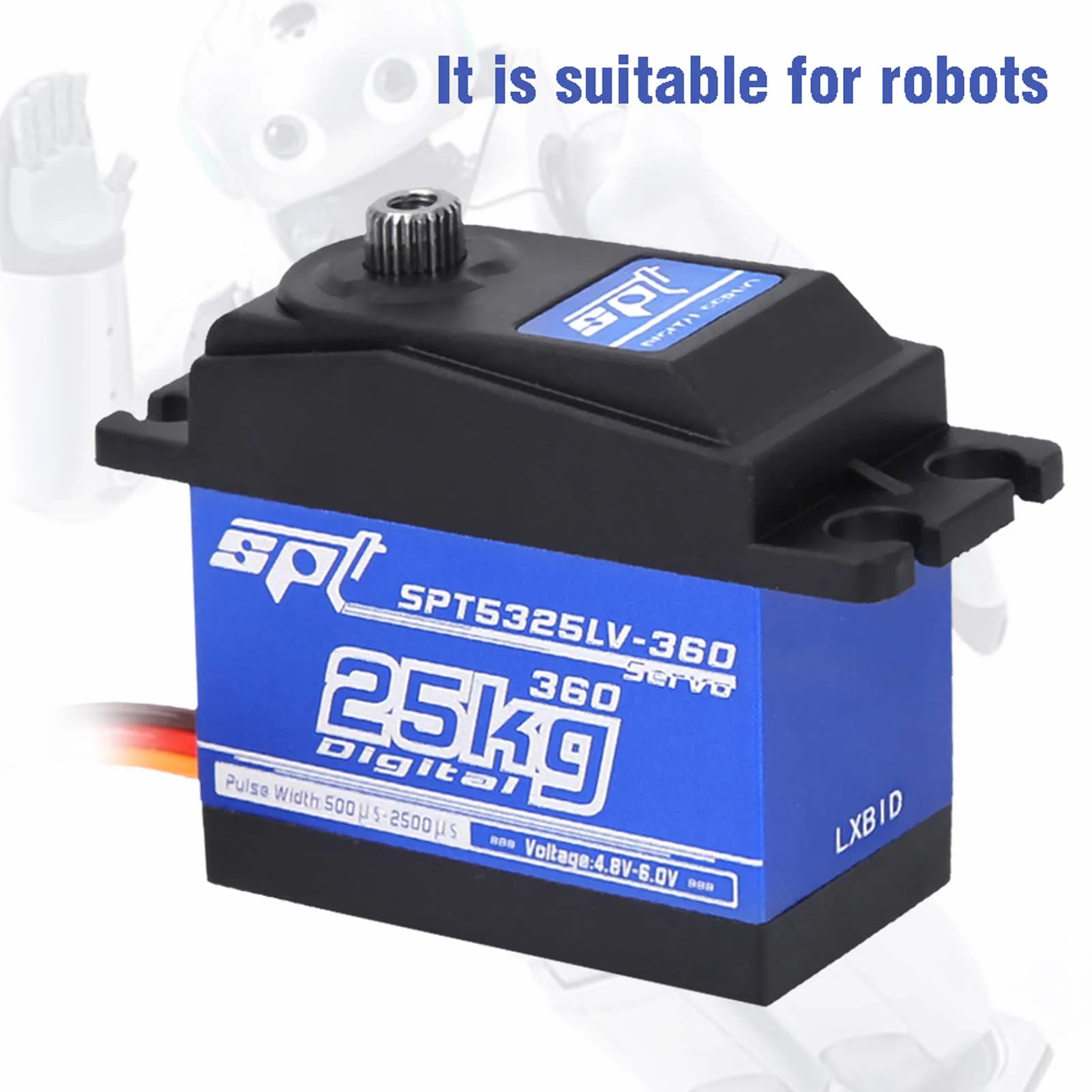 1500 μs/330 Hz Digitalservo 1500 μs/330 Hz 360 Dauerdrehung SPT5525LV-360 25 kg Digitalservo RC-Robotermodellzubehör