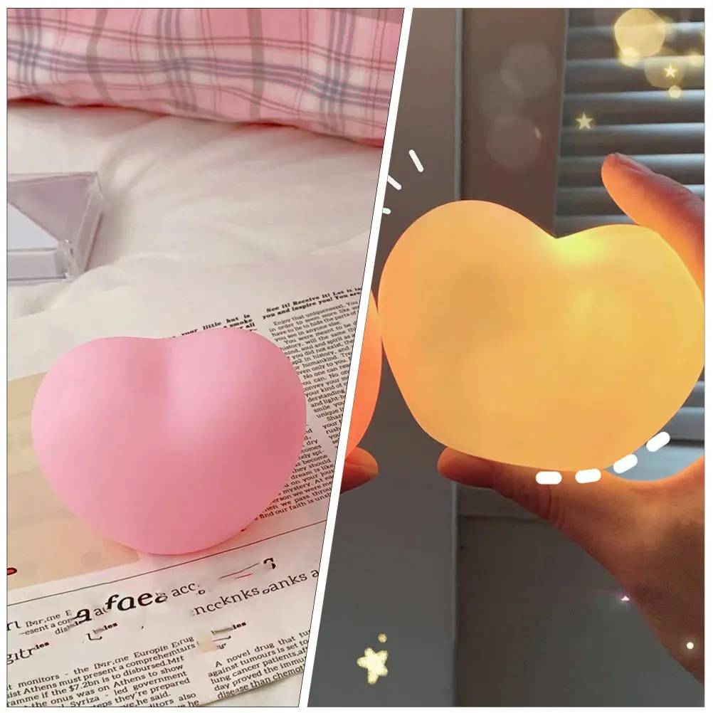 Luce notturna creativa Lampada piccola Lampade decorative Comodino camera da letto Comodino a forma di cuore tremolante a LED
