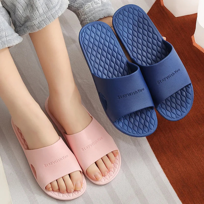 New Fashion Women Slippers Summer Flat Lightweight EVA Home Bathroom Slippers Comfort Massage Couples Indoor Slides Shower Shoes