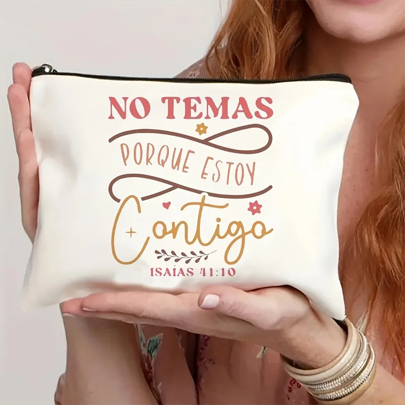 A makeup bag with English letters printed on it，Portable toiletry storage bag，Fashion Accessories、Travel makeup bag，Suitable for