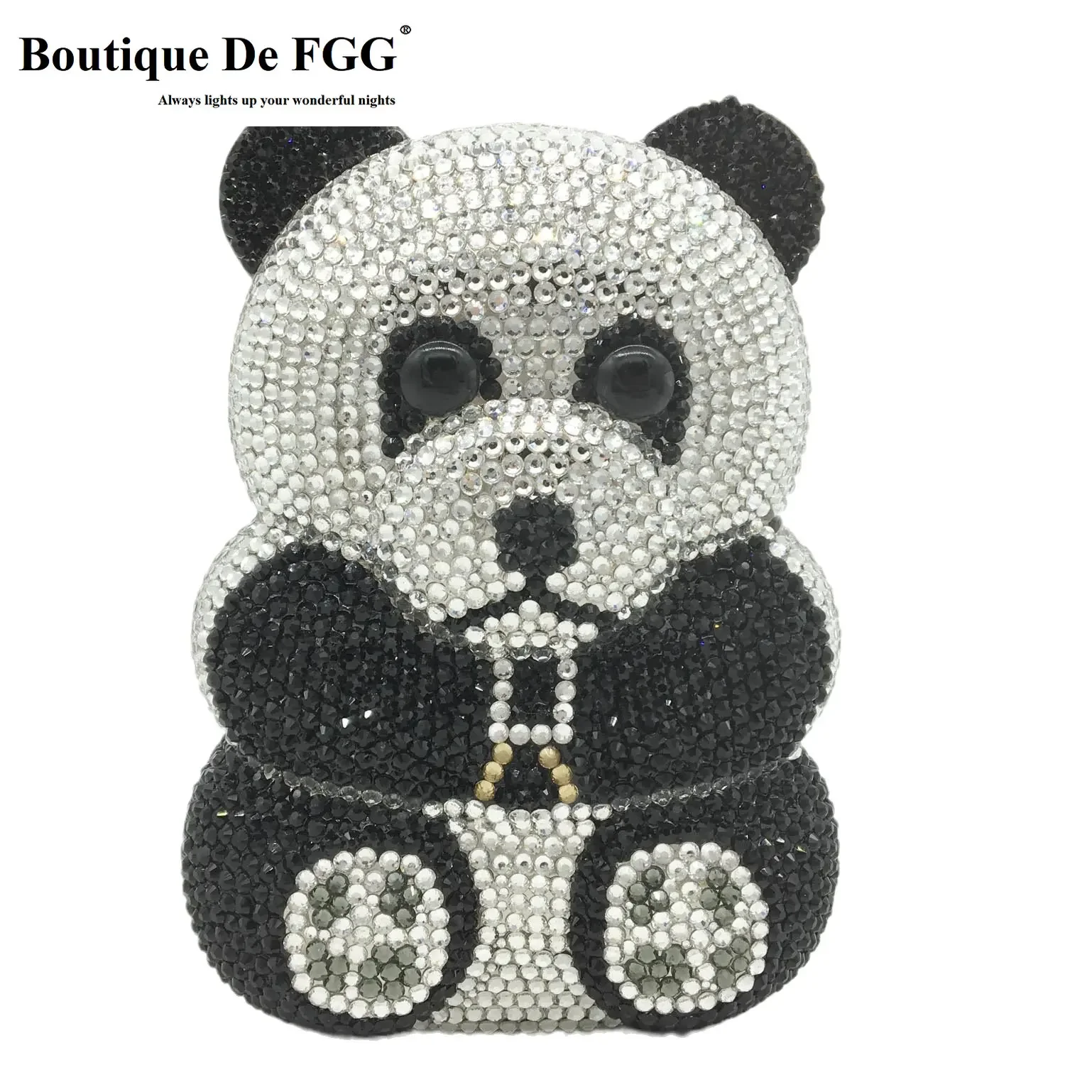 

Boutique De FGG (in stock) Panda Women Crystal Evening Bags Clutch Minaudiere Wedding Purses and Handbags Party Cocktail Bags