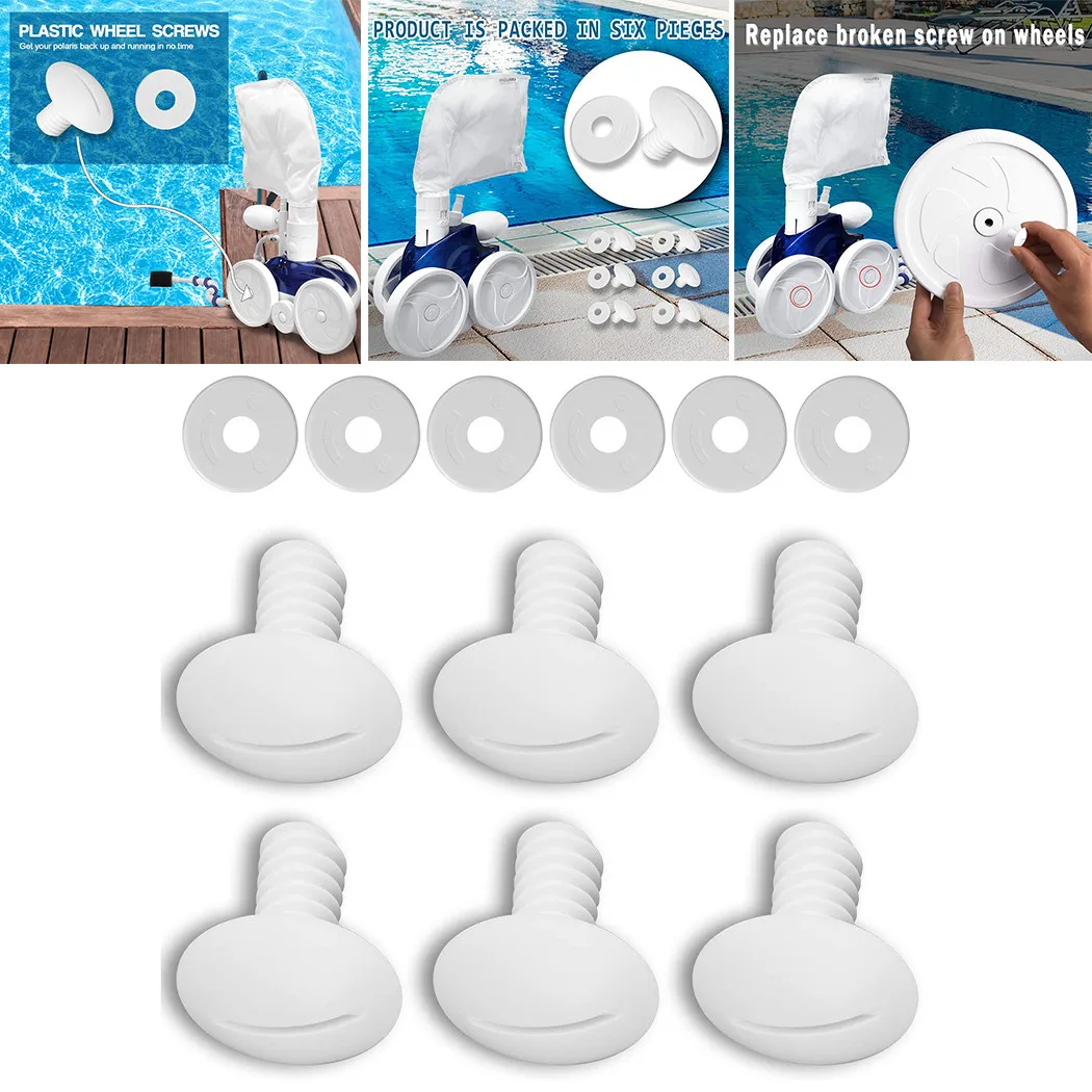 Practical Brand New High Quality Wheel Screws Kit Pool Replacement Wheel Screw Models Parts 6Pack C-55 C55 Cleaner