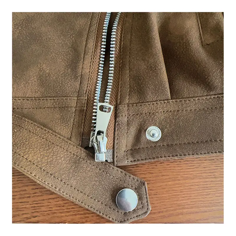 Children\'s Coats Korean Version Leather Jacket Vintage Biker Wear with Loose Lapels for Kids Baby Girl Winter Clothes