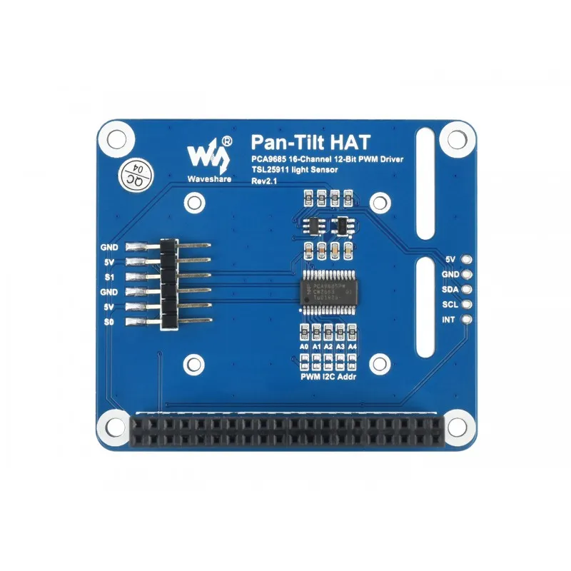 Carte d'extension de cardan Raspberry Pi, interface I2C, deux degrés de liberté, détection d'intensité lumineuse, Waveshare