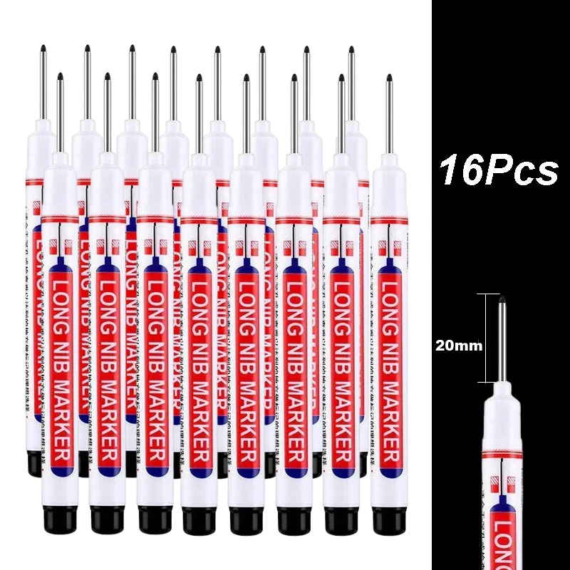 4–100 Stück, 2 cm, wasserdicht, langer Kopf, Tiefloch-Markierungsstift für Metall, Schreiner, Rot/Schwarz/Blau/Grün/Weiß, Holzbearbeitungswerkzeuge