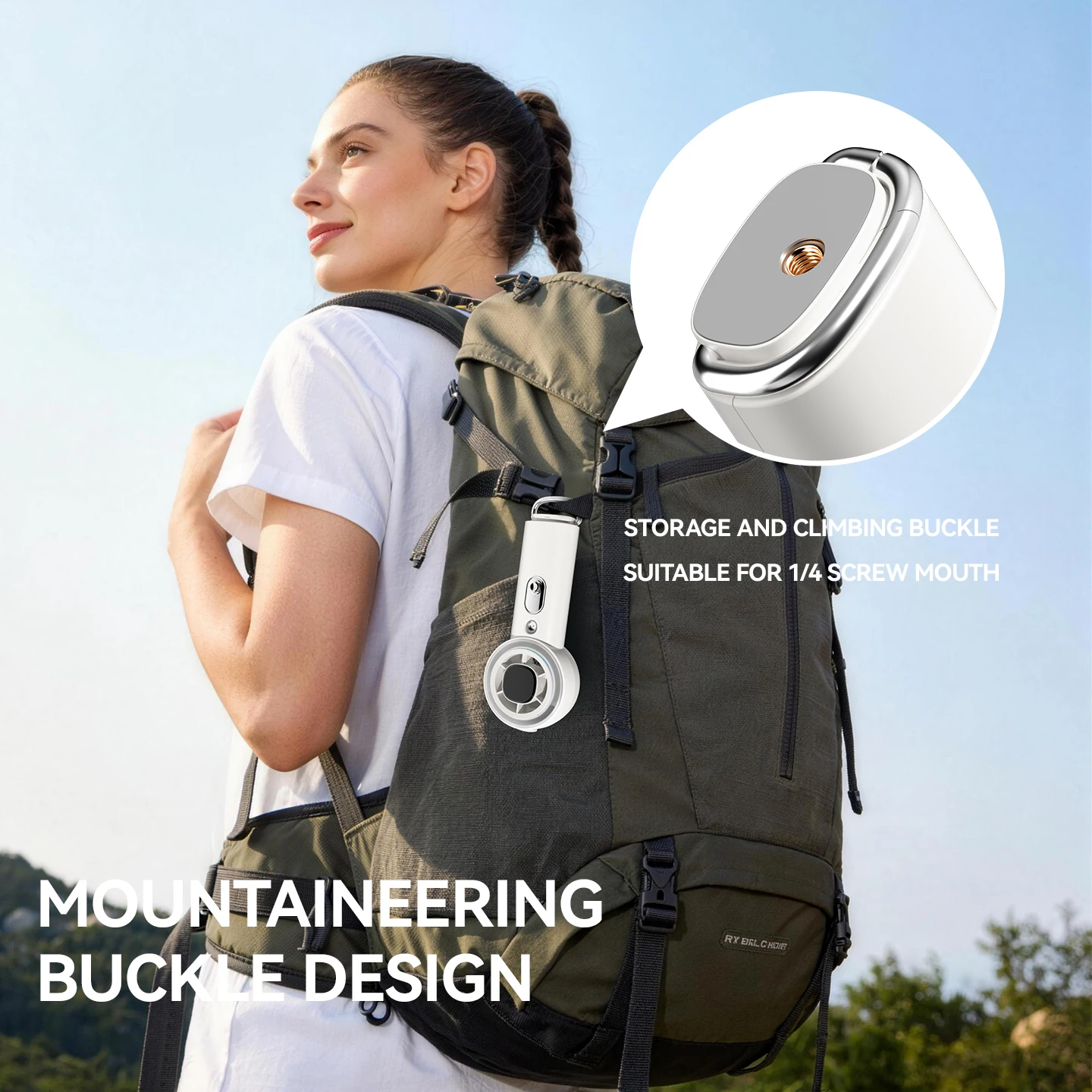 Handheld Fan with Mist Spray Cooling Portable Fan 4000mAh Battery 30ml Water Tank Personal Mini Fan for Camping Journey Travel view 6