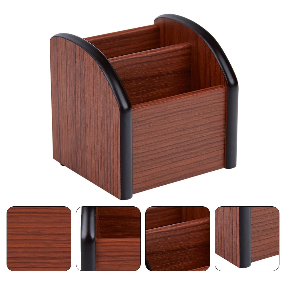 

1Pcs Wooden Desktop Organizer Multi-Compartment Pen Container Home Sundries Storage Box Wooden Pen Box Household Organizer