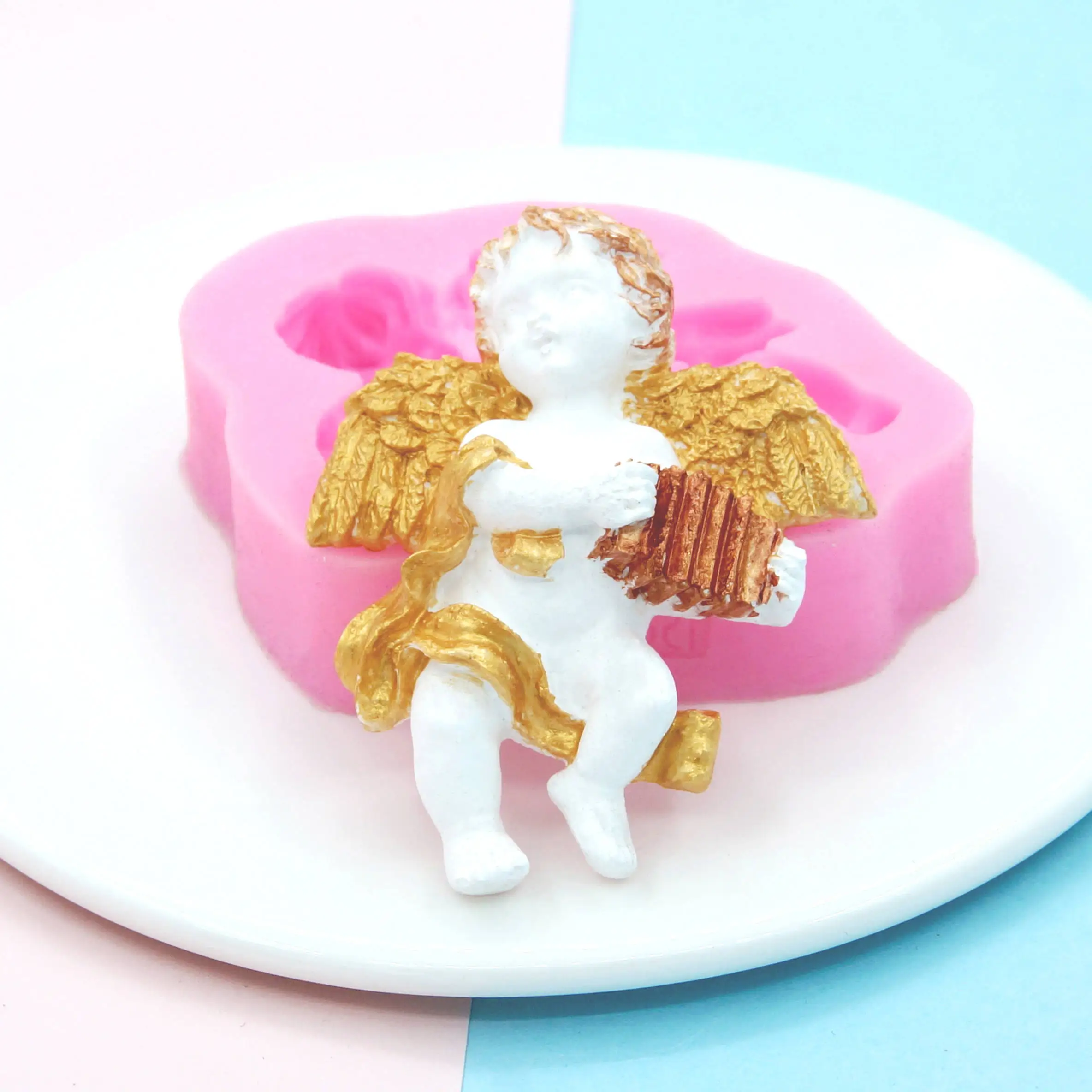 3D Cupid Angel Baby Silicone Fondant Molds Cake Decorating Tools Chocolate Candy Dessert Cupcake  Resin Clay Resin Gumpaste Mold