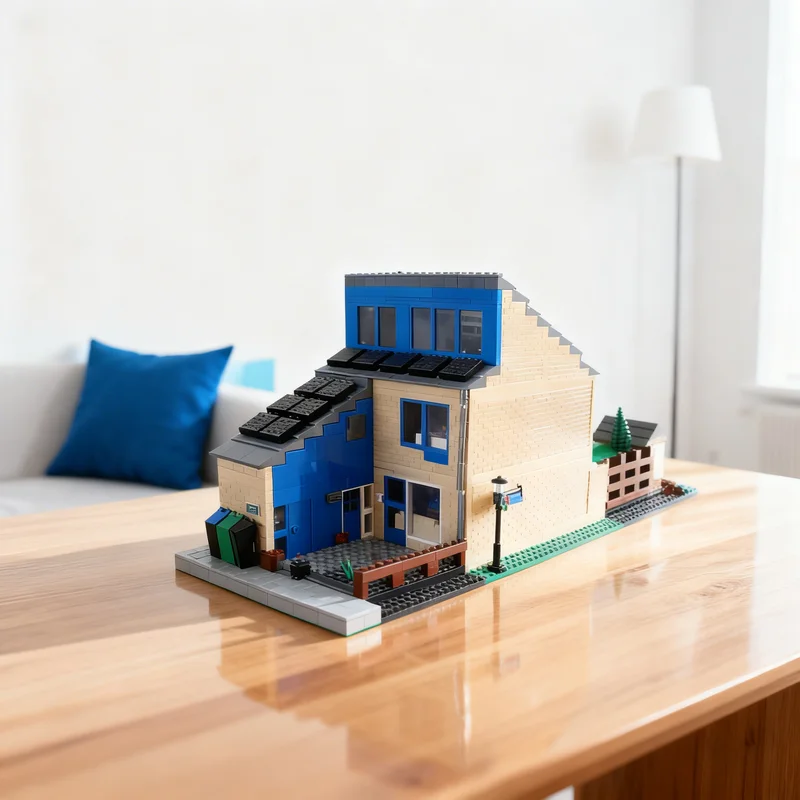 

6351 деталь MOC: Дом семьи Уиллоу Крик, городская модель, строительные блоки, подарок для самостоятельной сборки, креативный коллекционный декор, премиум-класс для взрослых