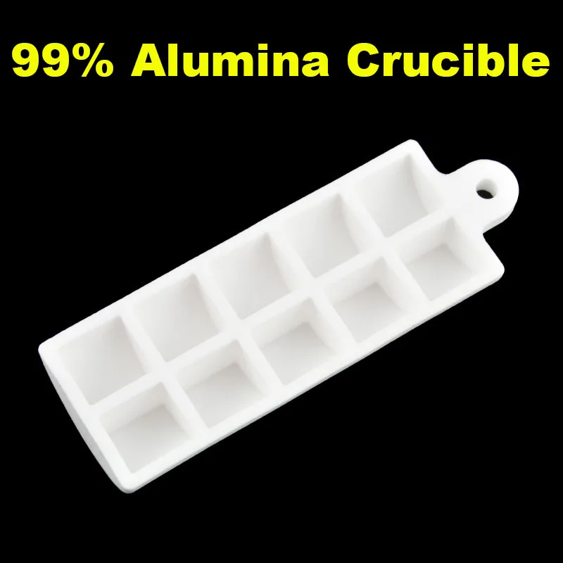 Corundum semicircular boat crucible 99% alumina crucible with high temperature resistance of 10 grids