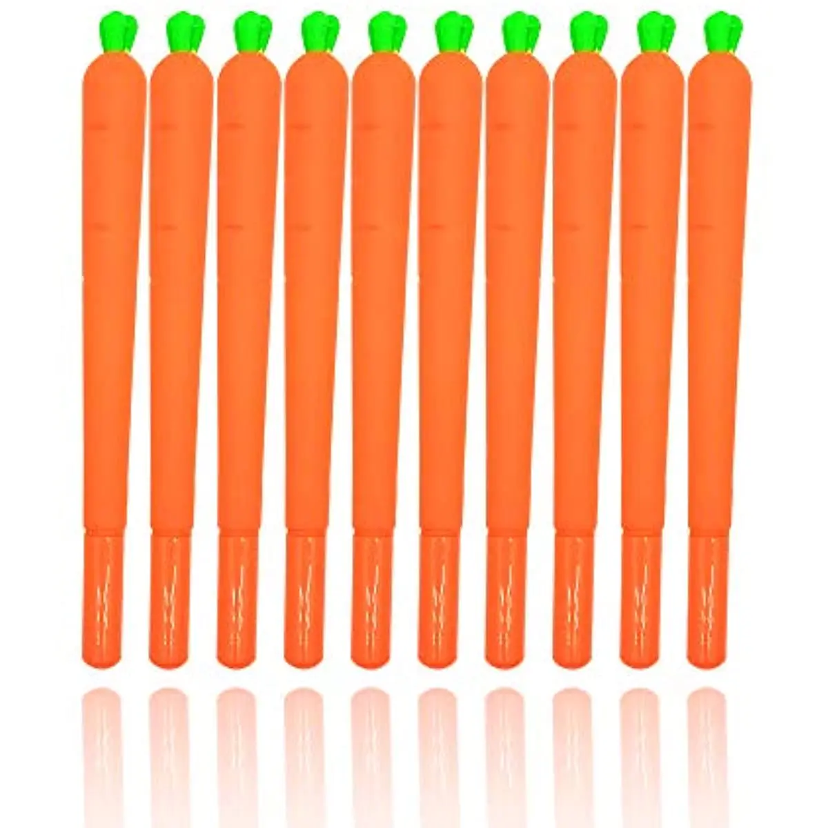 24 Pcs Funny Silicone Carrot Gel Pens set Imitating Vegetable Fun Pens for Office School Supplies, 0.5mm Black Ink