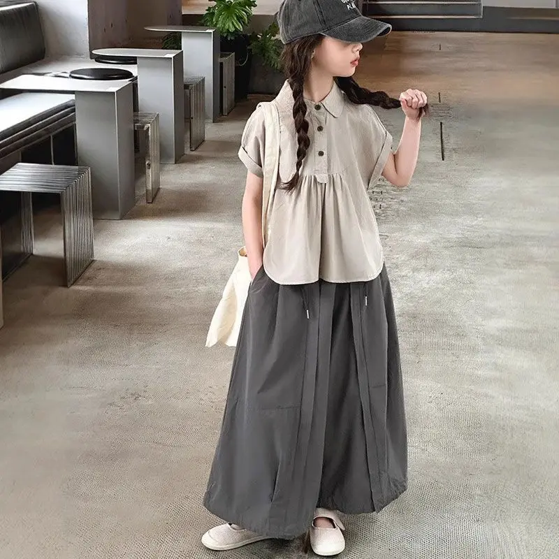 

Летний комплект, детский топ, свитшот для девочек, спортивный костюм, футболки, костюм, детская одежда для девочек от 8 до 10 лет, для девочек начальной школы, 2025 г.