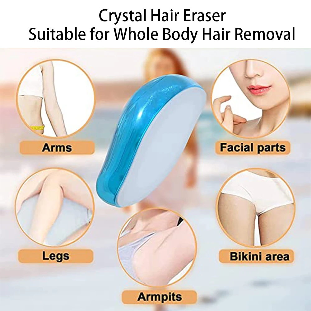 2022 New Crystal Physical  Hair Removal Safe Epilator Easy Cleaning Reusable Body Glass Beauty Depilation Tool For Men Women