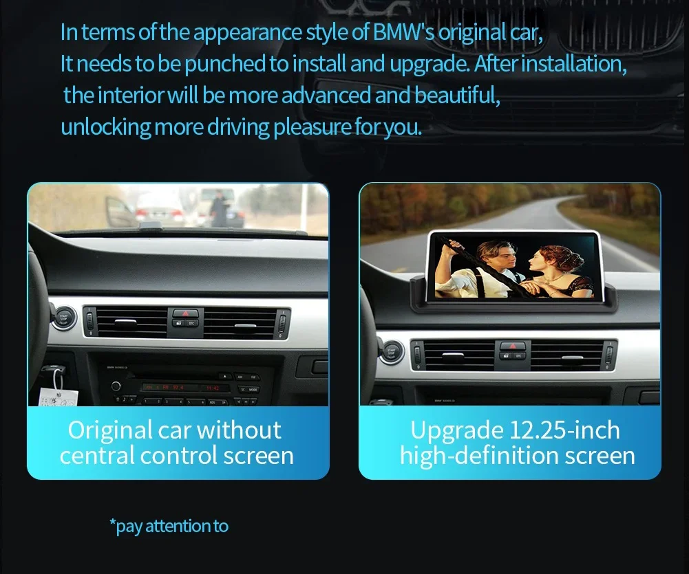 JIGNTIAN Car Carplay Android Auto Navigation Audio Radio Multimedia Video Player for BMW 3 Series E90 2006 2007 2008 2009-2011