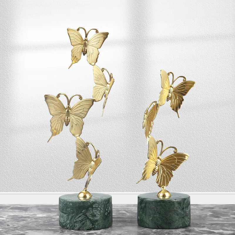 Butterfly decorative ornament creative modern office desktop home TV cabinet brass craftsmanship light luxury retro