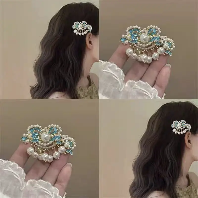 

Chinese-Style Lily of the Valley Pearl Hairpin, Daily Cheongsam and Hanfu Accessory Clip, Antique-Style Exquisite Side Clip, Bur