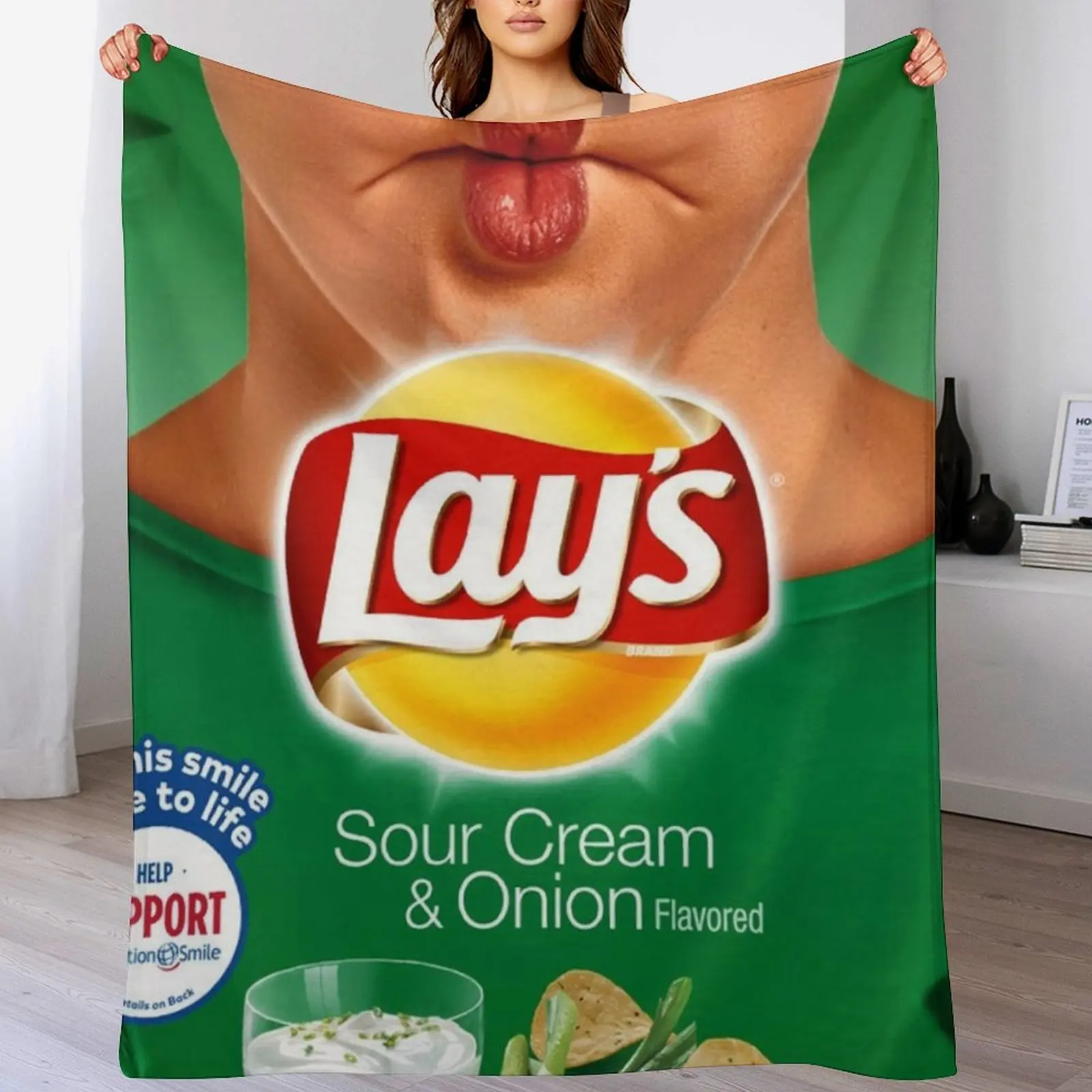 

Potato Chips Throw Blanket Thins Shaggy blankets ands Picnic Blankets