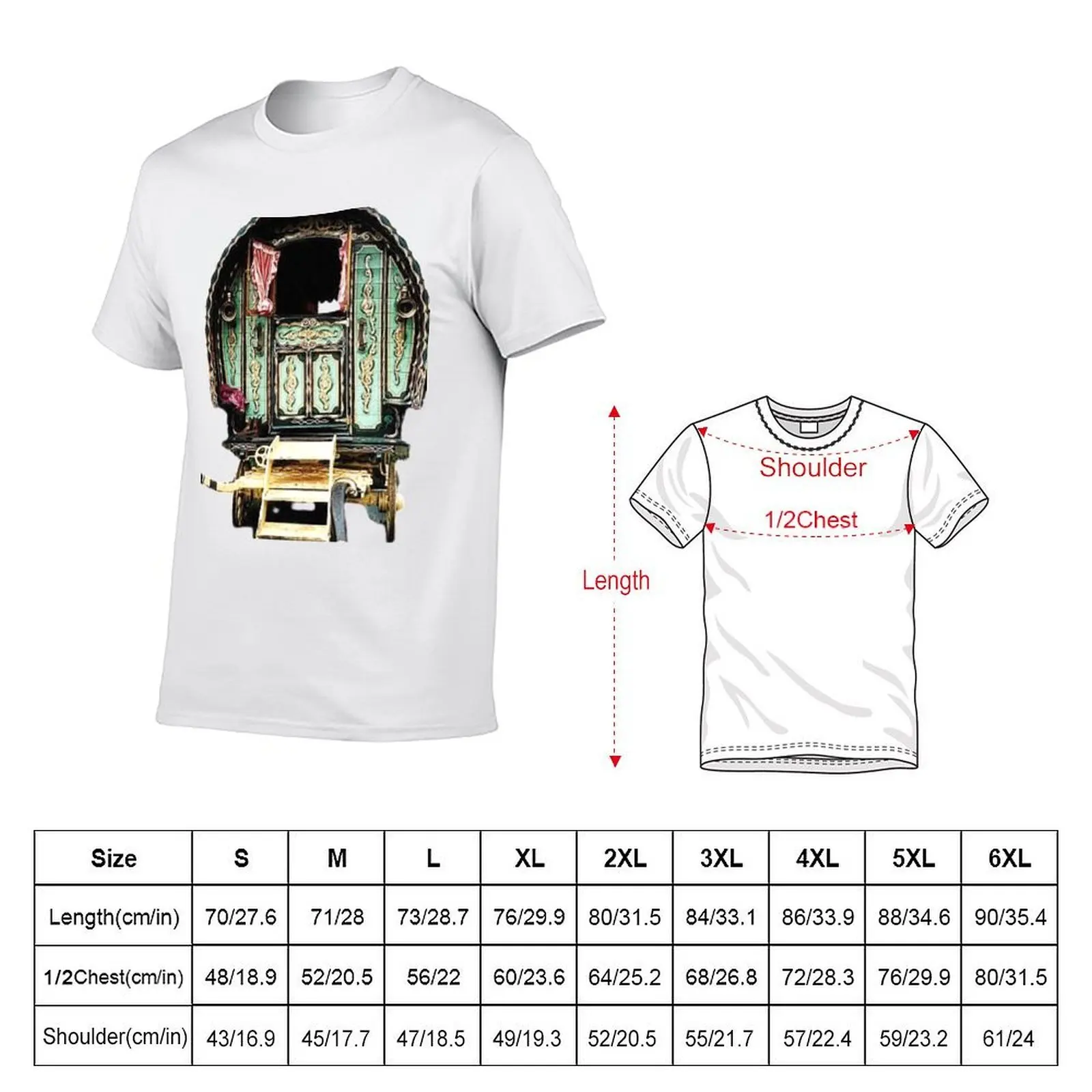 vardo gipsy wagon T-Shirt korean fashion summer top mens graphic t-shirts anime