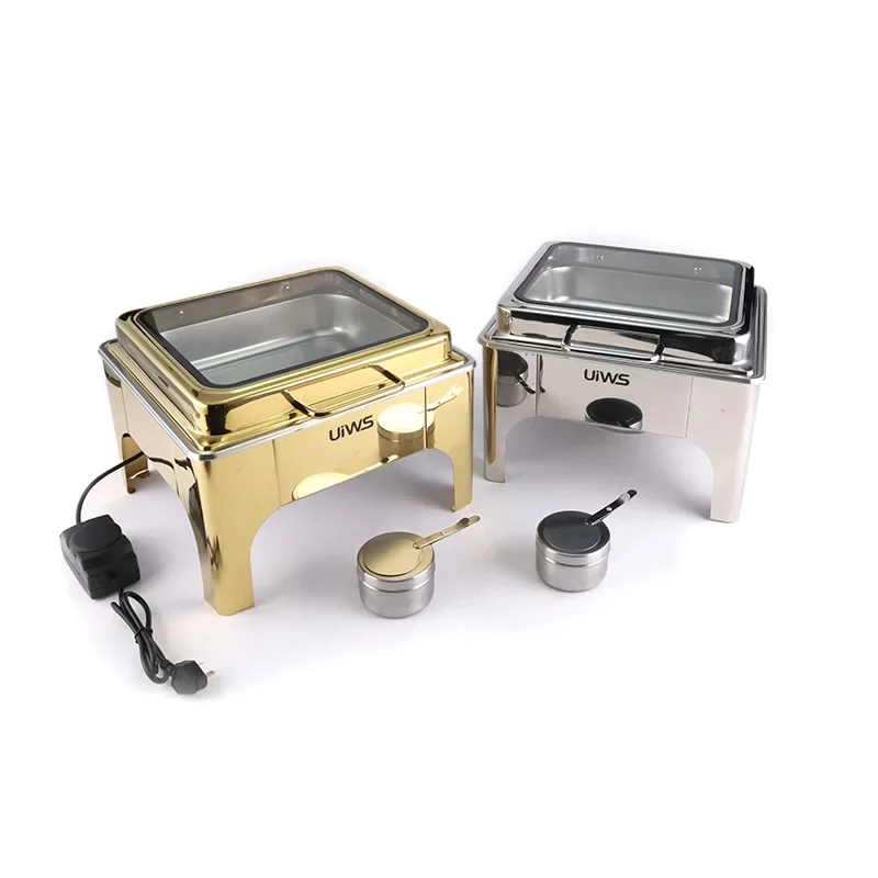 Stainless steel chafing dish service electric buffet food warmer for hotel restaurant