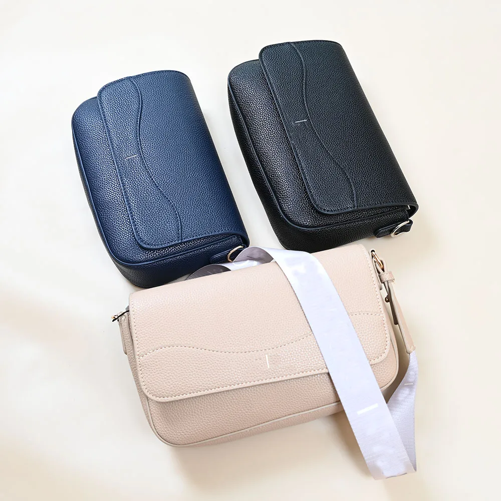 

New Ladies Commuter Lychee Texture PU Leather Flip Cover Single Shoulder Bag Crossbody Bag Fashion Versatile Bag