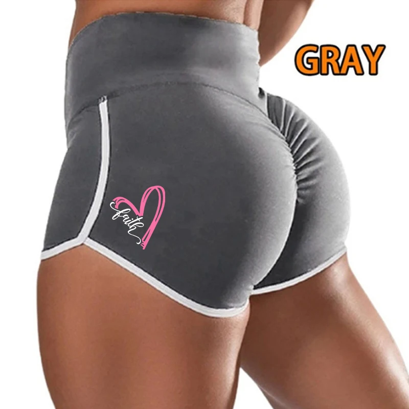 Summer Sports Shorts Women High Waist Stretch Seamless Fitness Tights Push-ups Gym Training Tights