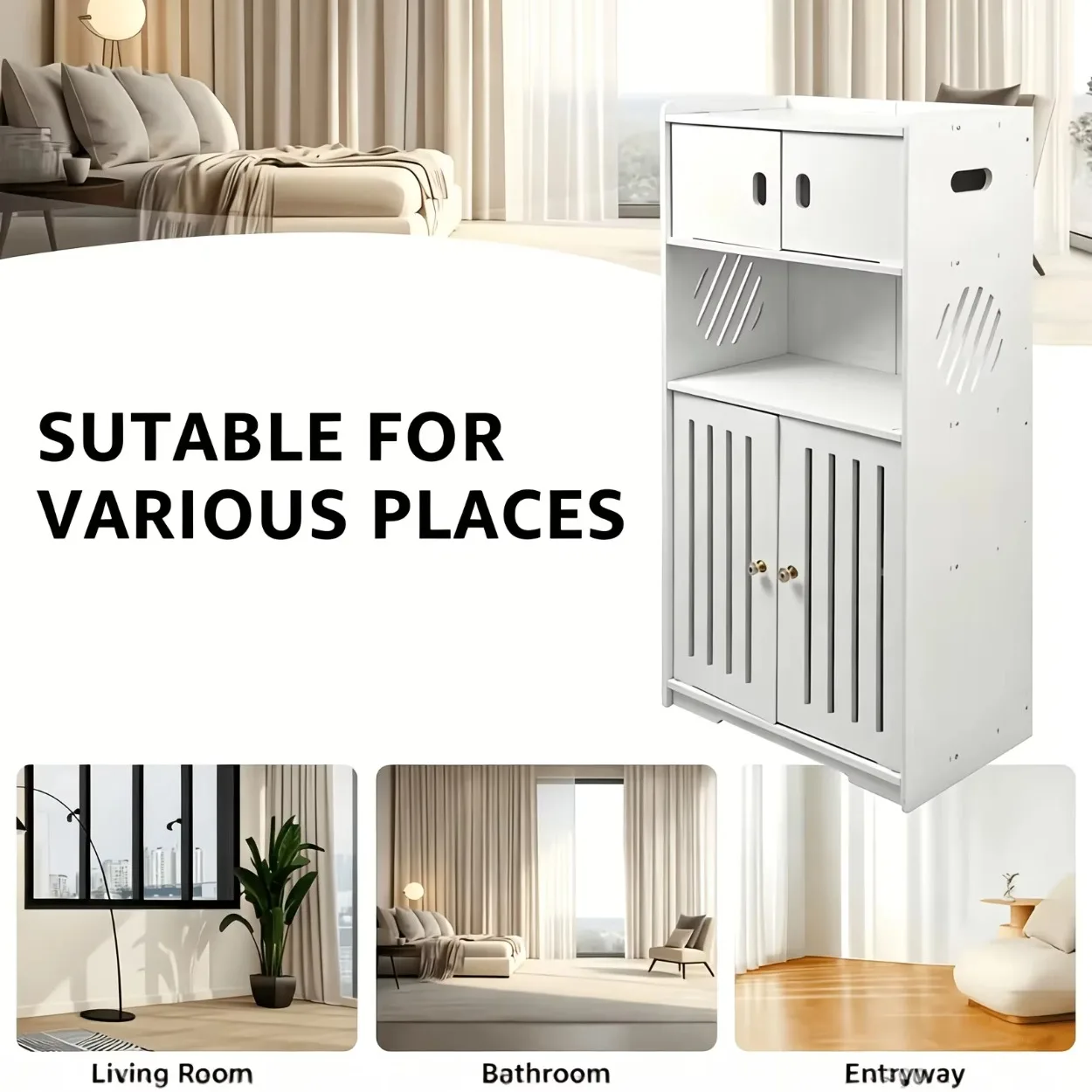 Multi-layer Floor-standing Corner Storage Cabinet for Bathroom, Toilet Storage Rack, Space-saving Freestanding Bathroom Storage Shelf, Suitable for Toiletries and Cleaning Supplies, Sturdy and Stable Bathroom Corner Cabinet for Washrooms/restrooms