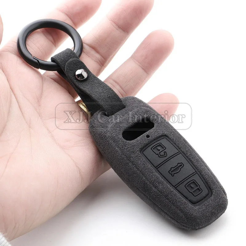For Audi Q8 S8 A6 C8 S6 RS6 A7 S7 RS7 A3 8Y A8 D5 RS E-tron GT Q4 Q7 Car Key Case Shell Cover KeyChains Keyring Auto Accessories