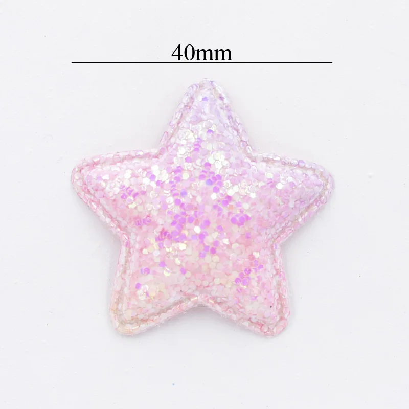 4CM Bling Iridescence Appliques for Hair BB Clip Decor Star Padded Patches for DIY Crafts Clothes Headwear Hat Accessories