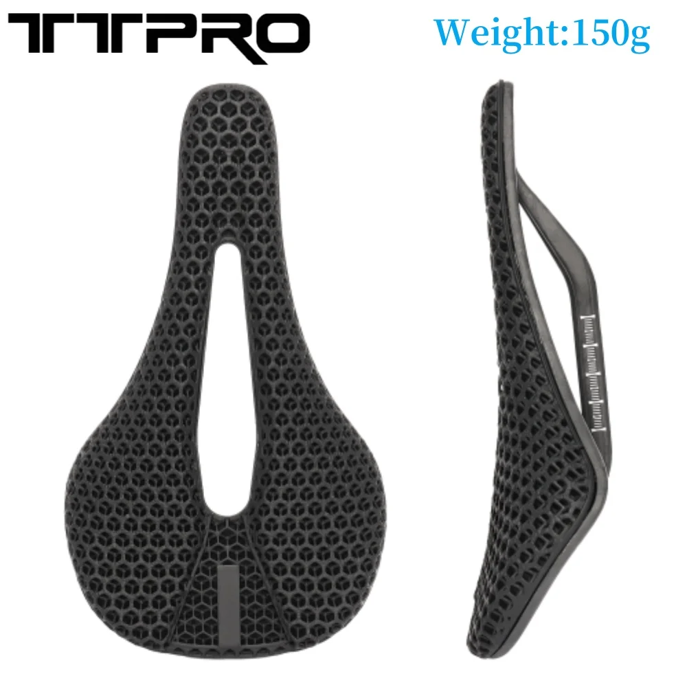 TTPRO 3D Printed Bicycle Saddle Hollow Comfortable Breathable Cycling Seat Ultralight Carbon Fiber MTB Gravel Road Bike Saddle