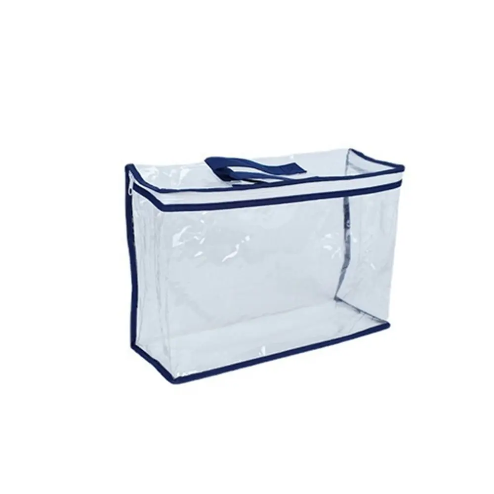 

PVC Quilt Pillow Storage Bags Transparent Foldable Blanket Pillow Storage Container Dustproof with Handle