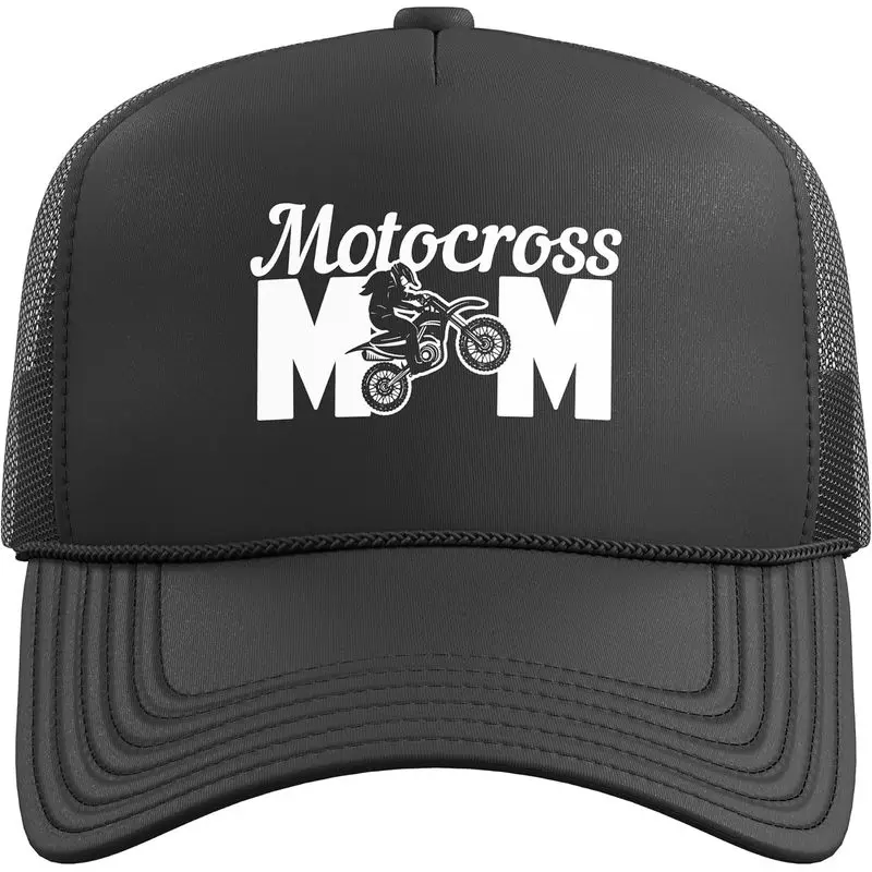Motocross Mom Dirt Bike Motorcycle MX Racing Trucker Hat with Adjustable Mesh Back