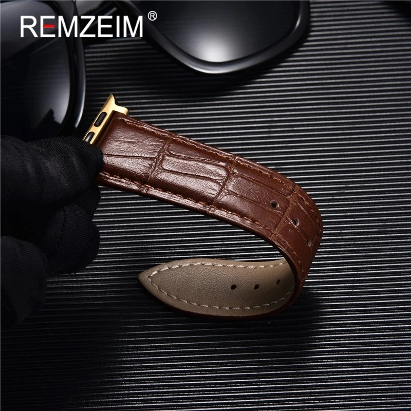 Crocodile Pattern Genuine Leather Strap for Apple Watch Ultra 8 7 S 6 5 4 3 2 1 Watchband 38/40/41mm 42/44/45/49mm for iwatch