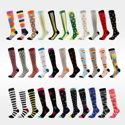 Chaussettes de compression pour hommes et femmes, veines Nobel, chaussettes longues pour soulager les douleurs aux jambes, pression au genou, neutre, couleur unie sur kn