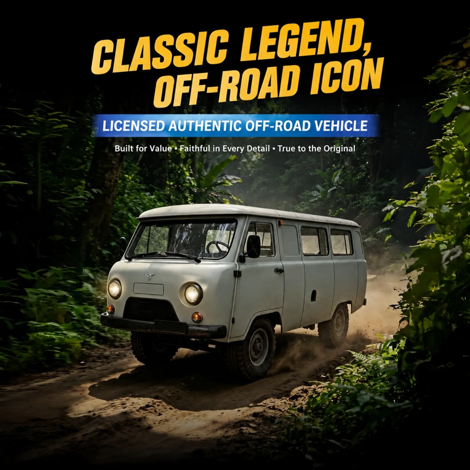 WPL 2.4G 4WD RC Truck Retro 4x4 Van 1/12 Scale Off-Road Van with Full Function Forward Backward Left Right