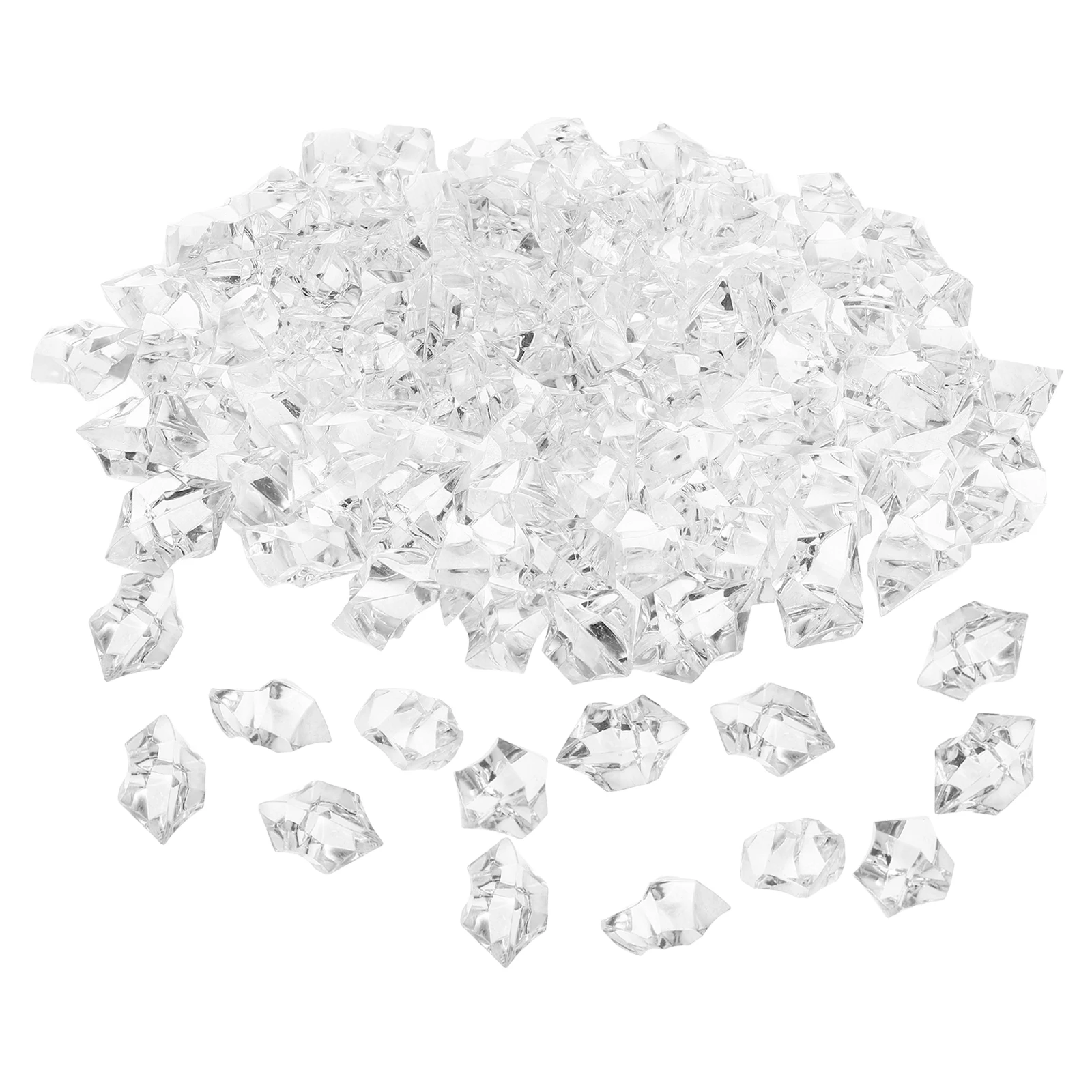 

260pcs Acrylic Crushed Rocks Fake Cubes Wedding Vase Fillers Clear Plastic Ice Crystals Table Scatters Decorative Ice Cubes For
