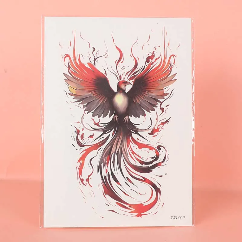 Fire Phoenix Waterproof Temporary Tattoo for Arm, Abdomen, and Back, Long-Lasting, Realistic Fake Tattoo for Men and Women