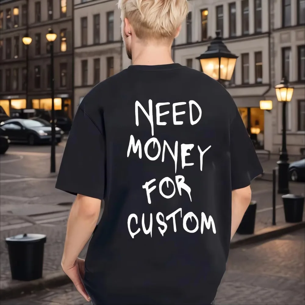 

2025 new cotton T-shirt, customizable fun pattern T-shirt, customized 100% cotton crew neck top for men and women on the back