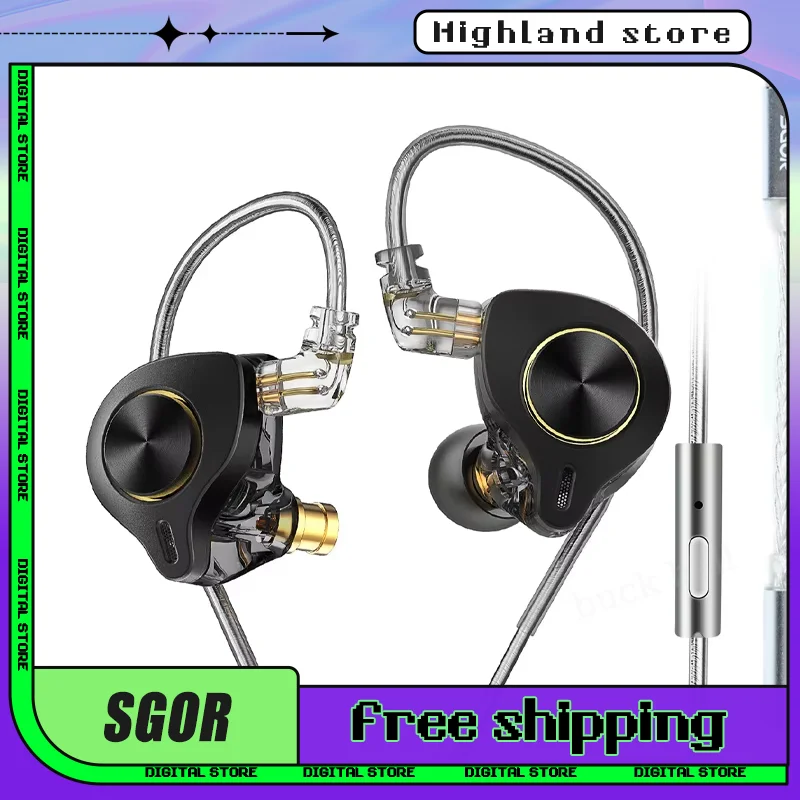 

SGOR Luna In Ear 13.5MM Planar Driver Wired Earphones Music Headphones HiFi Bass Customize Monitor Earbuds DJ Headset Type C Pin