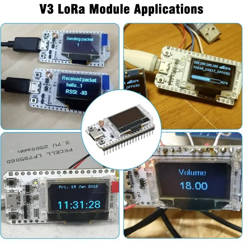 3 Set Lora V3 Development Board With Case Meshtastic Wifi Dual Core 240Mhz With 0.96