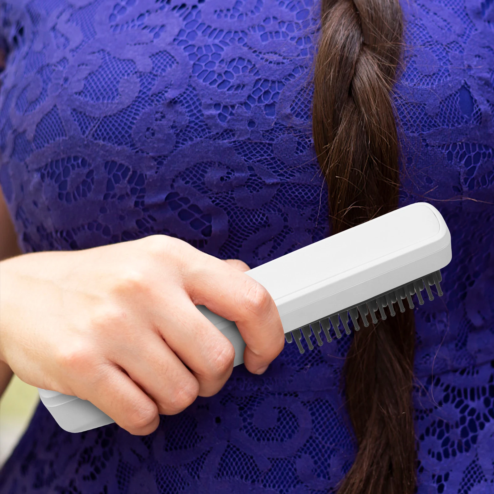 

Portable Hair Straightener Brush Compact Heating Comb For Men Women Lightweight -Up High-Density Teeth Damage-Free
